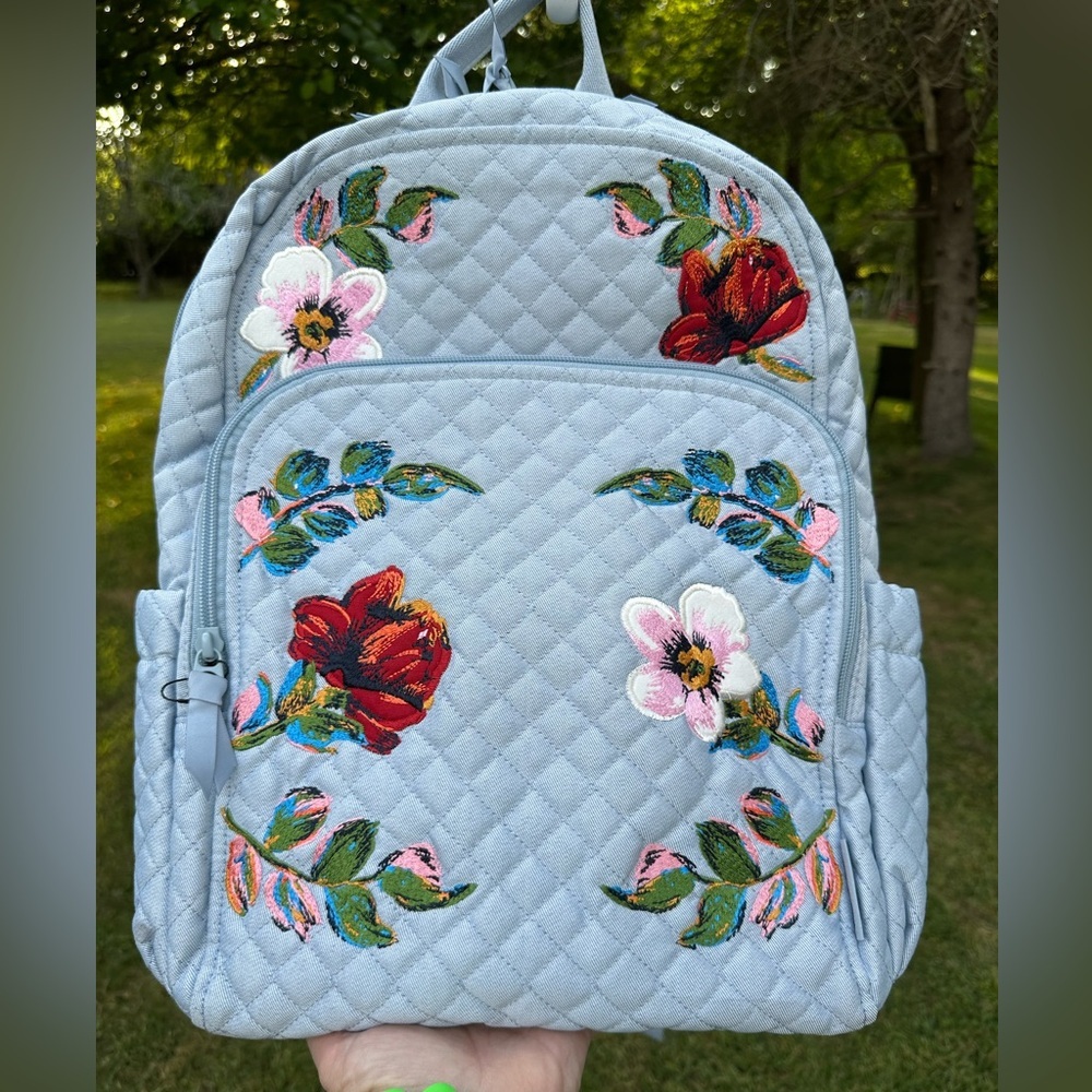 Vera Bradley Campus Backpack Sea Air Floral NWT - Picture 3 of 11